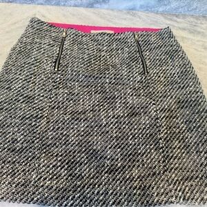 LOFT Black and White Textured Mini Skirt